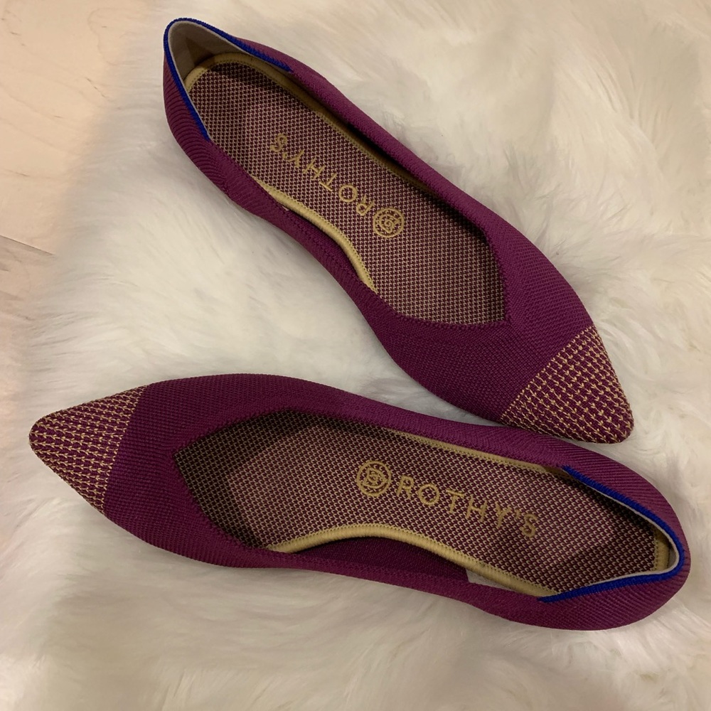 Size 9.5 Rothy’s purple flats.